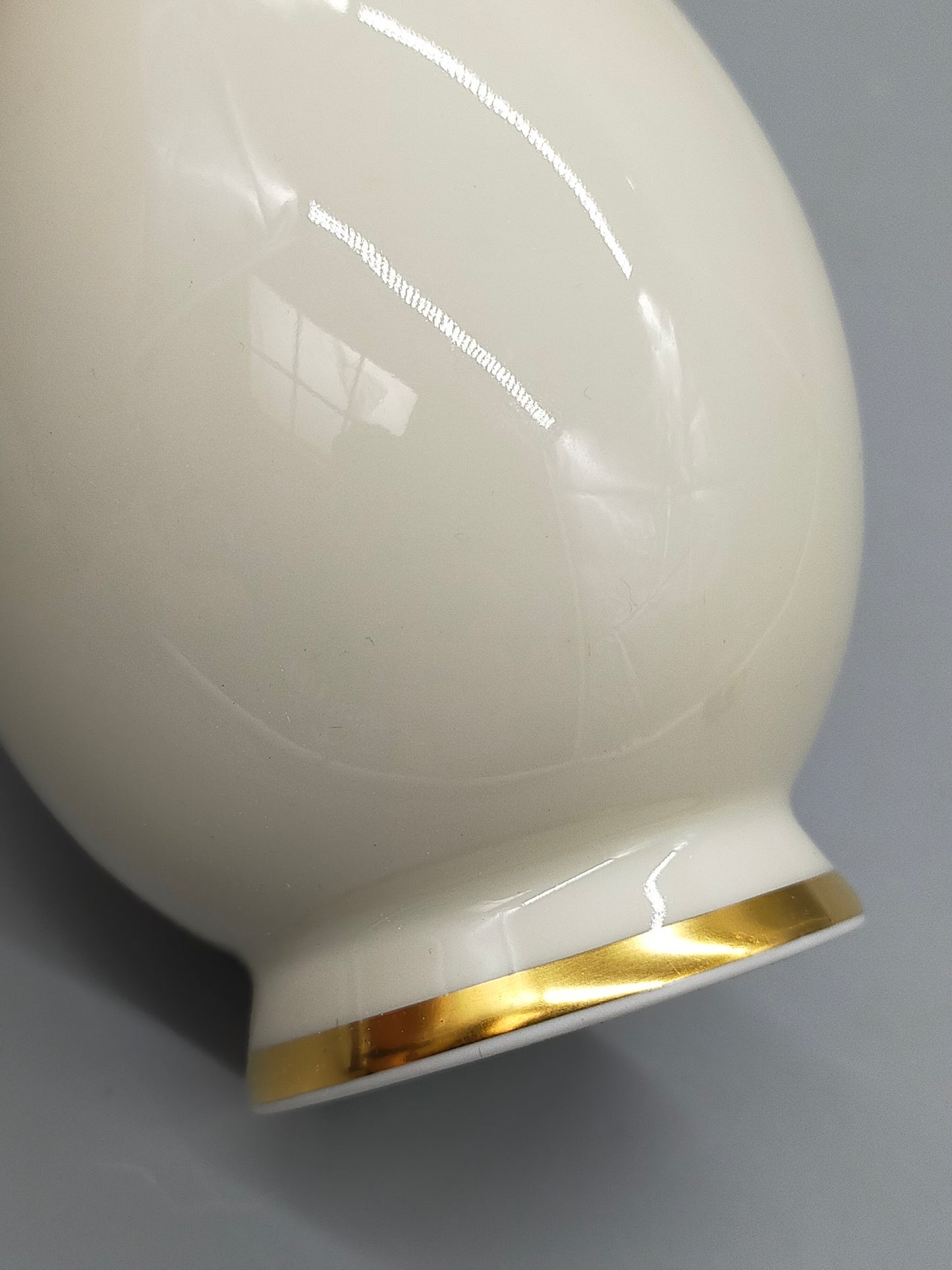 Fürstenberg Porzellan Vase Weiss Goldrand Elegantes Design