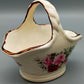 Staffordshire Porzellan Henkelkorb Antikes Rosendekor