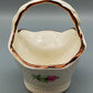 Staffordshire Porzellan Henkelkorb Antikes Rosendekor