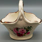 Staffordshire Porzellan Henkelkorb Antikes Rosendekor