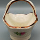 Staffordshire Porzellan Henkelkorb Antikes Rosendekor