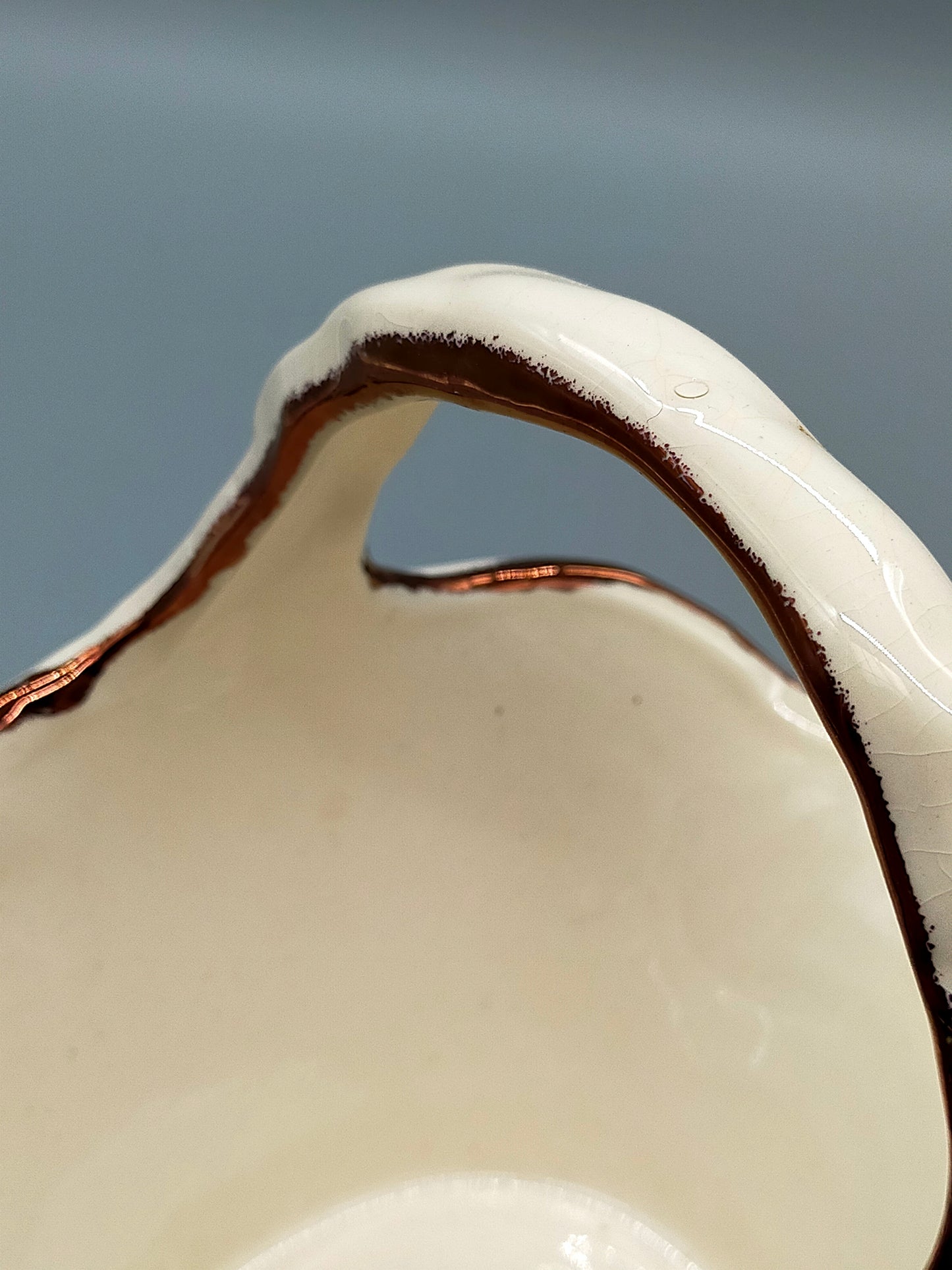 Staffordshire Porzellan Henkelkorb Antikes Rosendekor