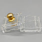 Elegante Glas Schatulle mit goldenem Knauf Dekorative Dosen Dose