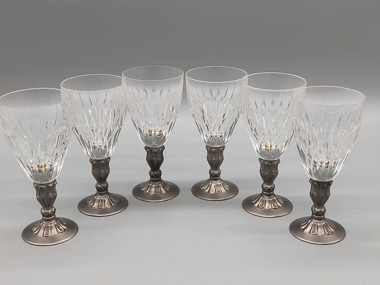 Edles Set Cognacschwenker aus Kristallglas mit Zinnfuß