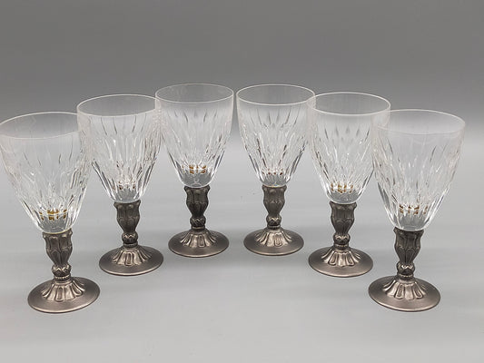 Edles Set Cognacschwenker aus Kristallglas mit Zinnfuß