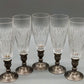 5er Set Sektflöten aus Schliffglas mit Zinnfuß – Elegant & Zeitlos