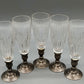 5er Set Sektflöten aus Schliffglas mit Zinnfuß – Elegant & Zeitlos