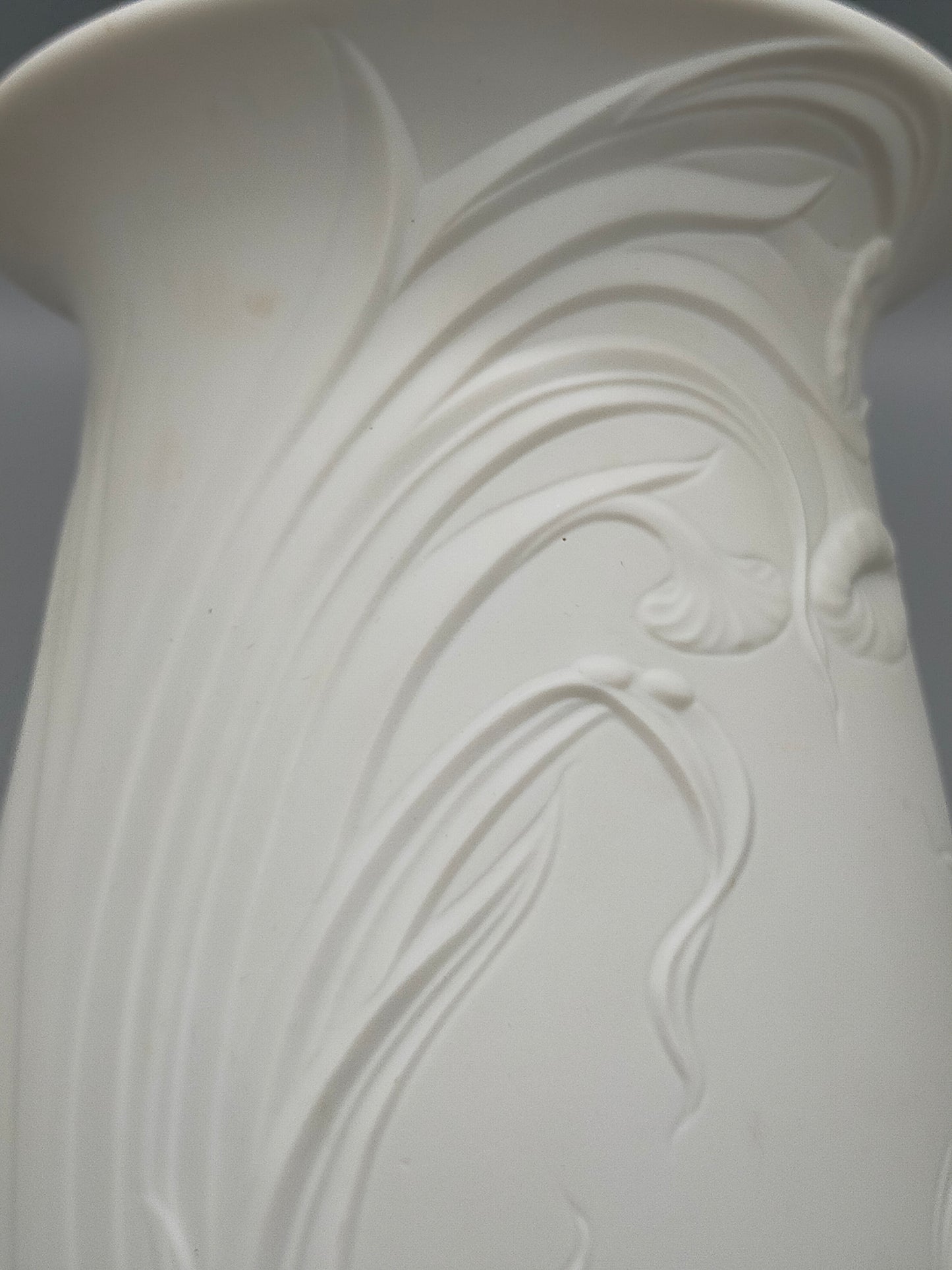 Seltmann Weiden Biskuitporzellan Vase Elegant mit Floralem Relief