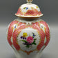 Prunkvolle Lindner Kueps Bavaria Deckelvase Prinzess Rosa Gold
