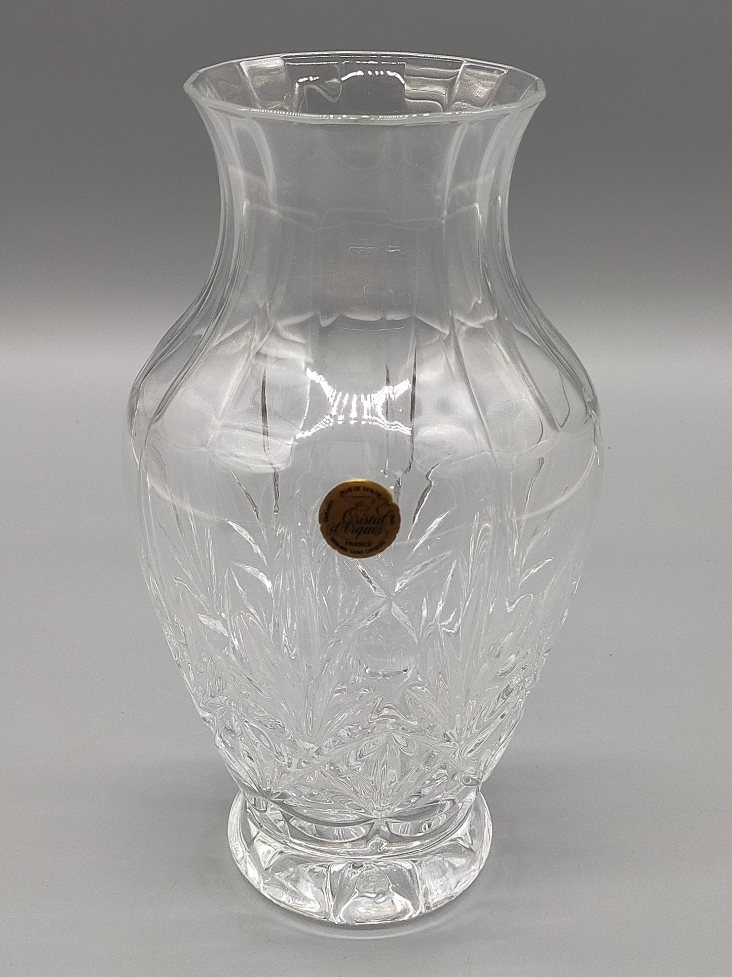 Elegante Cristal d'Arques Bleikristall Vase Klassischer Schliff