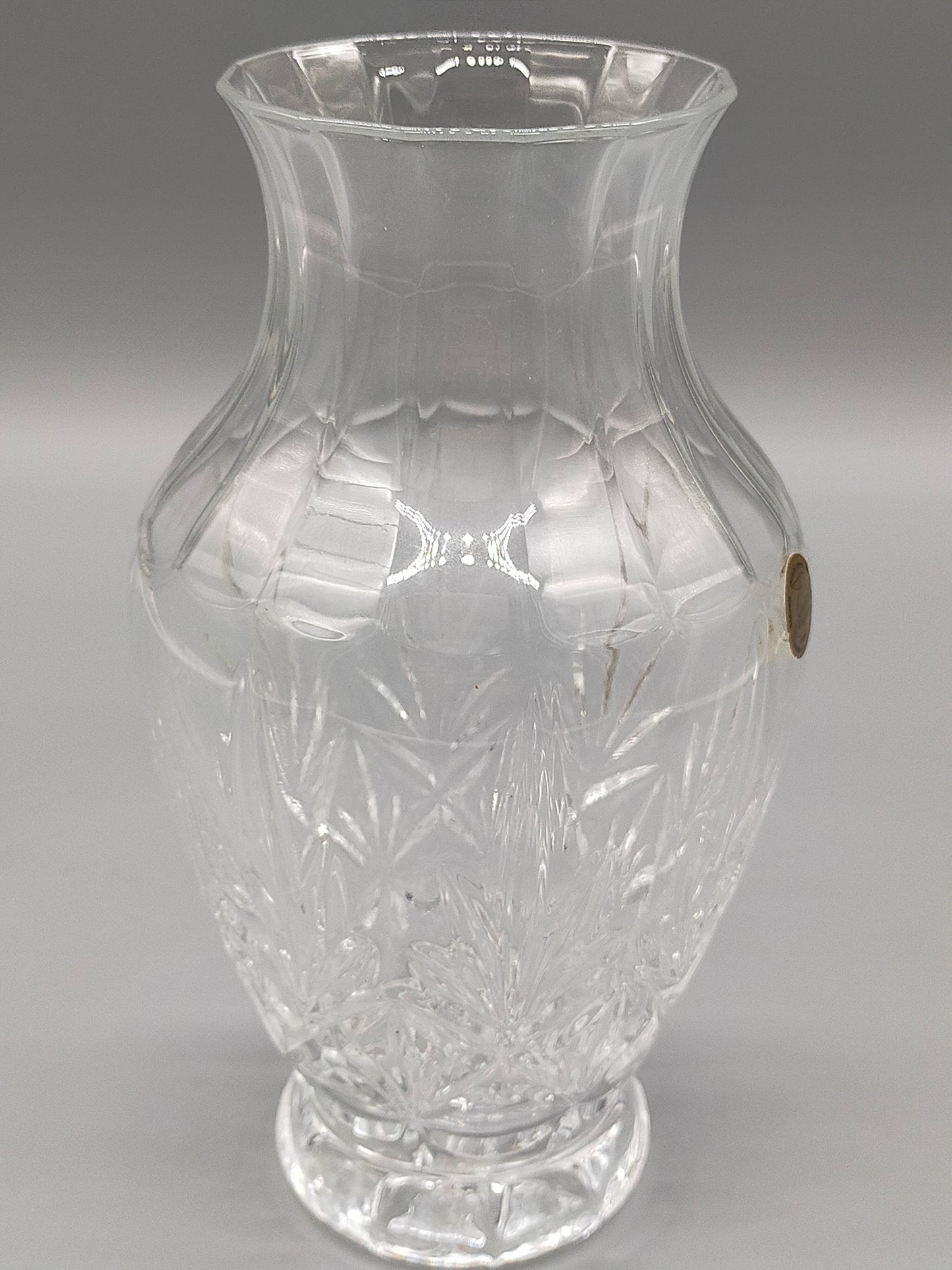 Elegante Cristal d'Arques Bleikristall Vase Klassischer Schliff