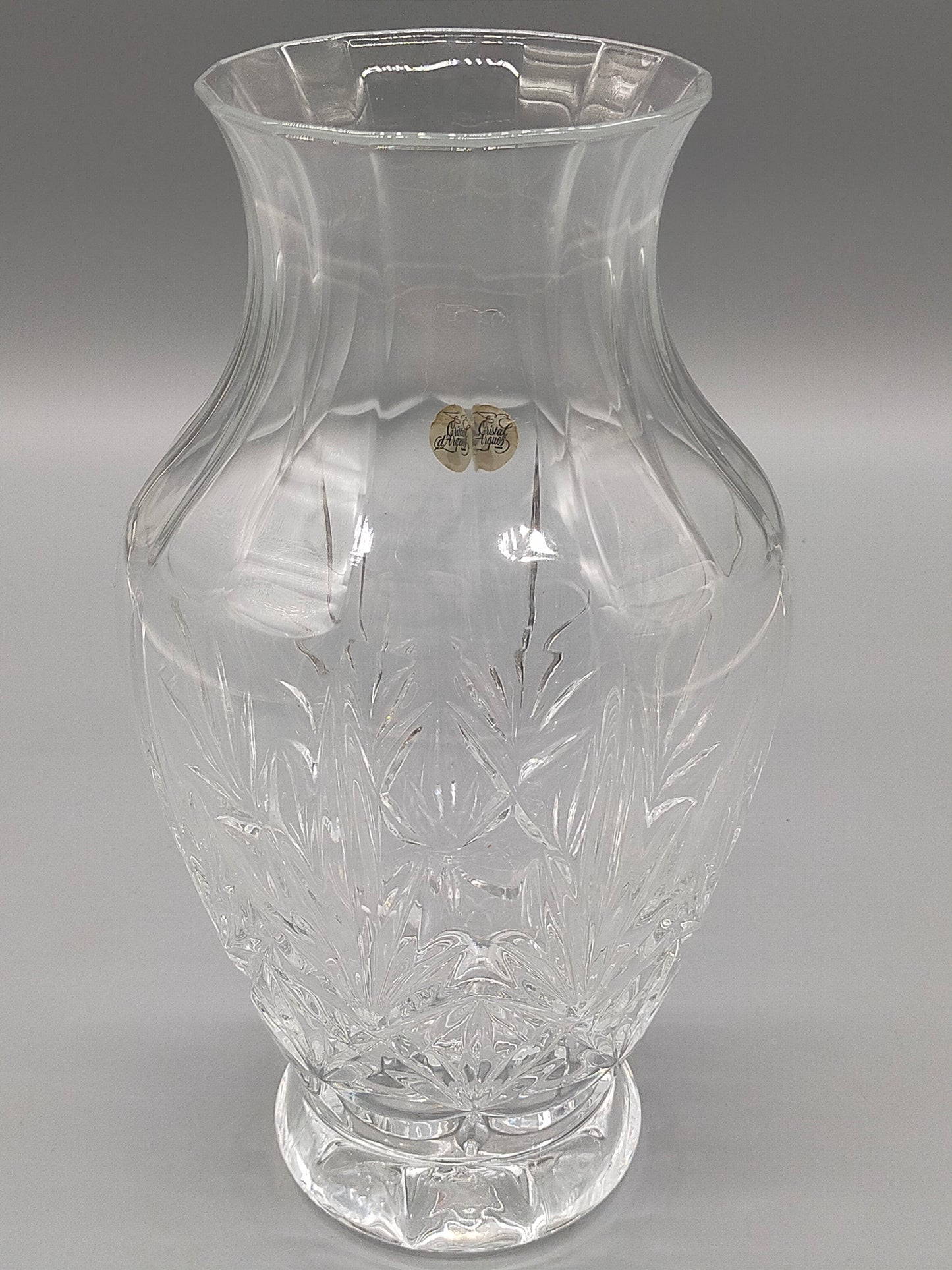 Elegante Cristal d'Arques Bleikristall Vase Klassischer Schliff