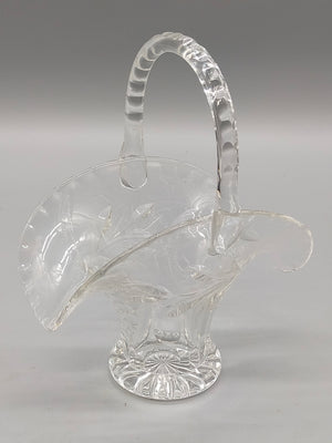 Eleganter Kristallkorb mit Schliff Glaskorb mit Henkel Dekorativ