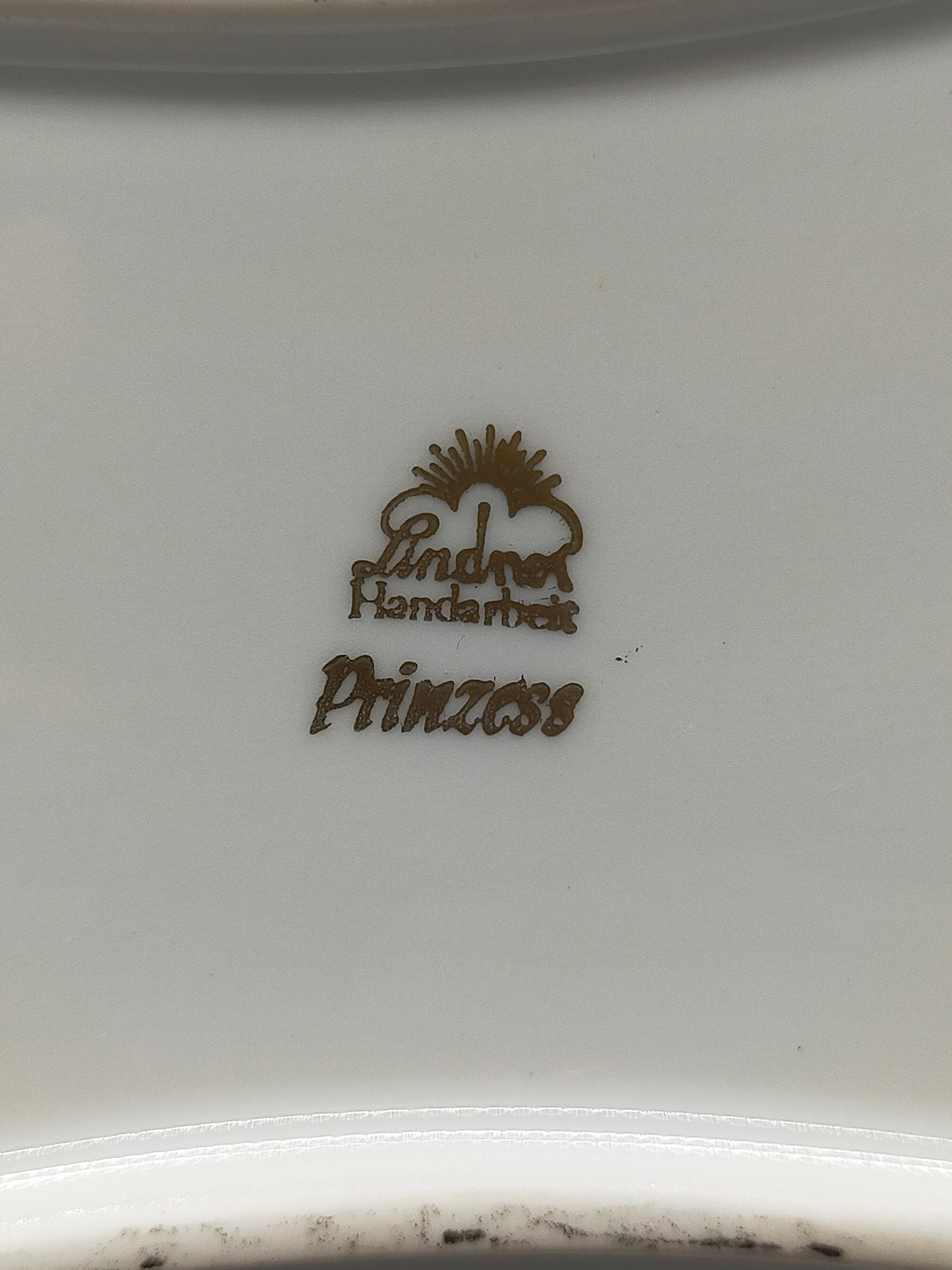 Lindner Porzellan Schale Prinzess Rosa Gold Blumendekor Prunkschale