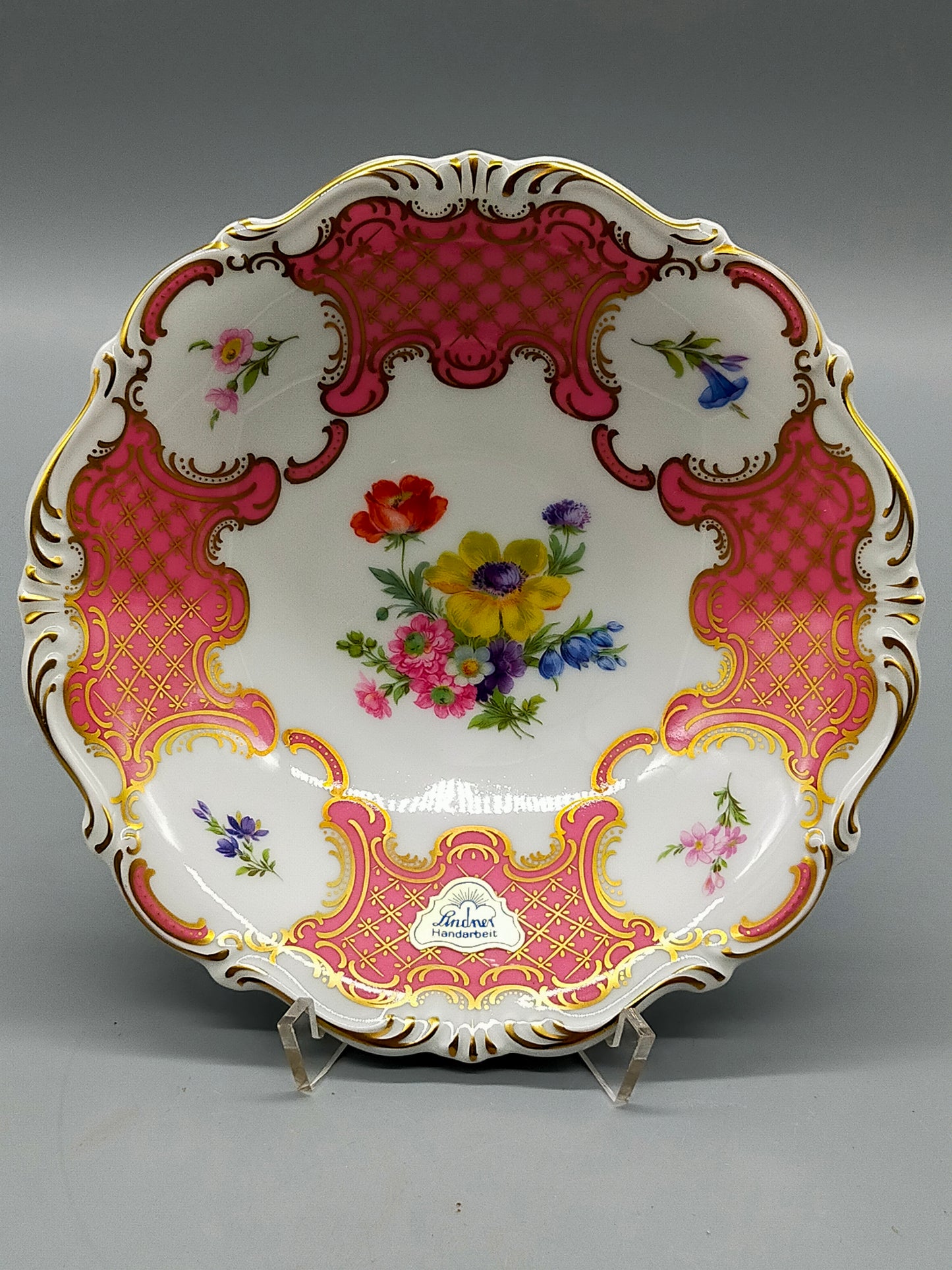 Lindner Porzellan Schale Princess – Blumendekor & Goldstaffage