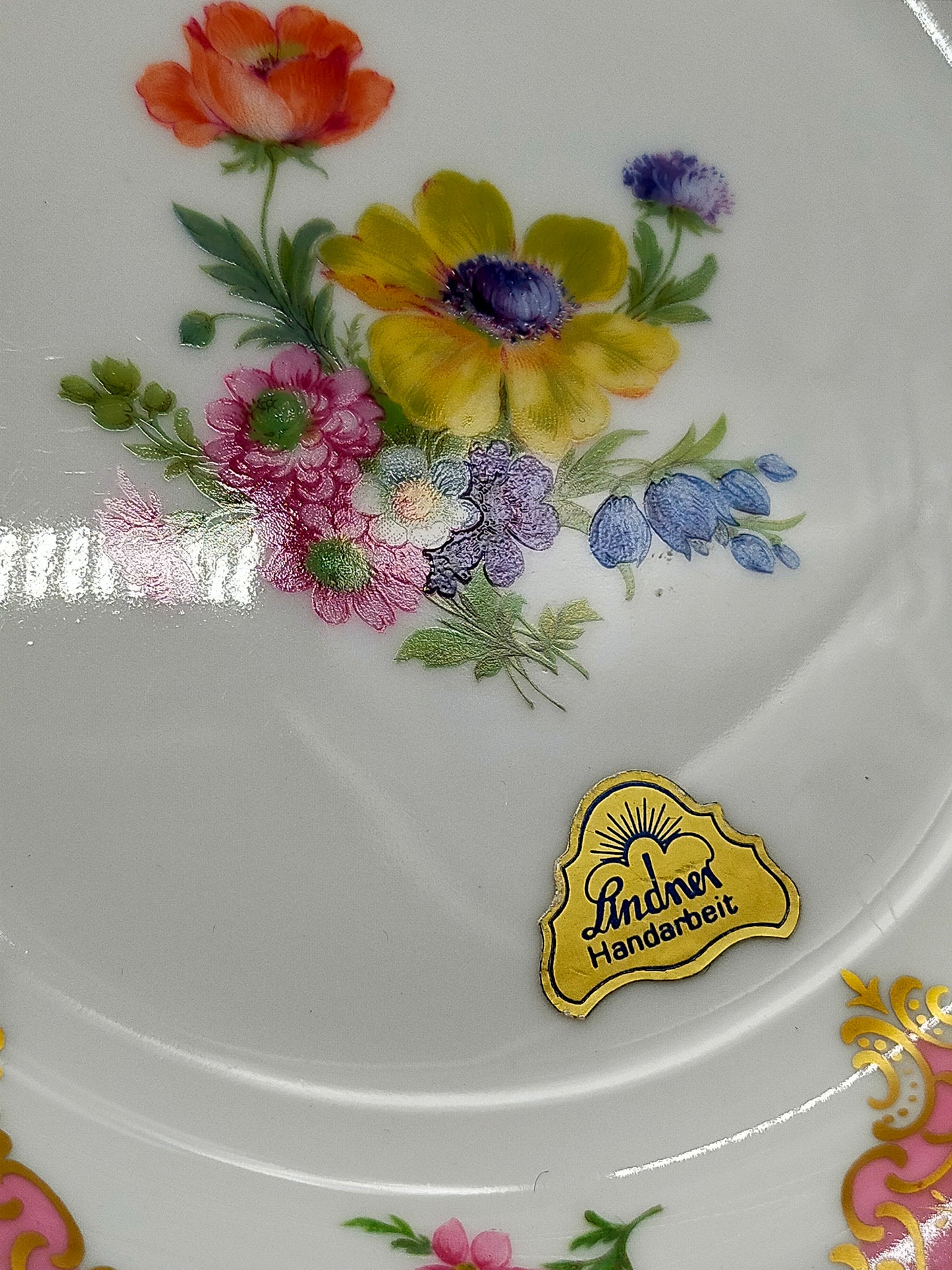 Lindner Kueps Bavaria Prinzess Porzellan Schale – Blumen & Golddekor