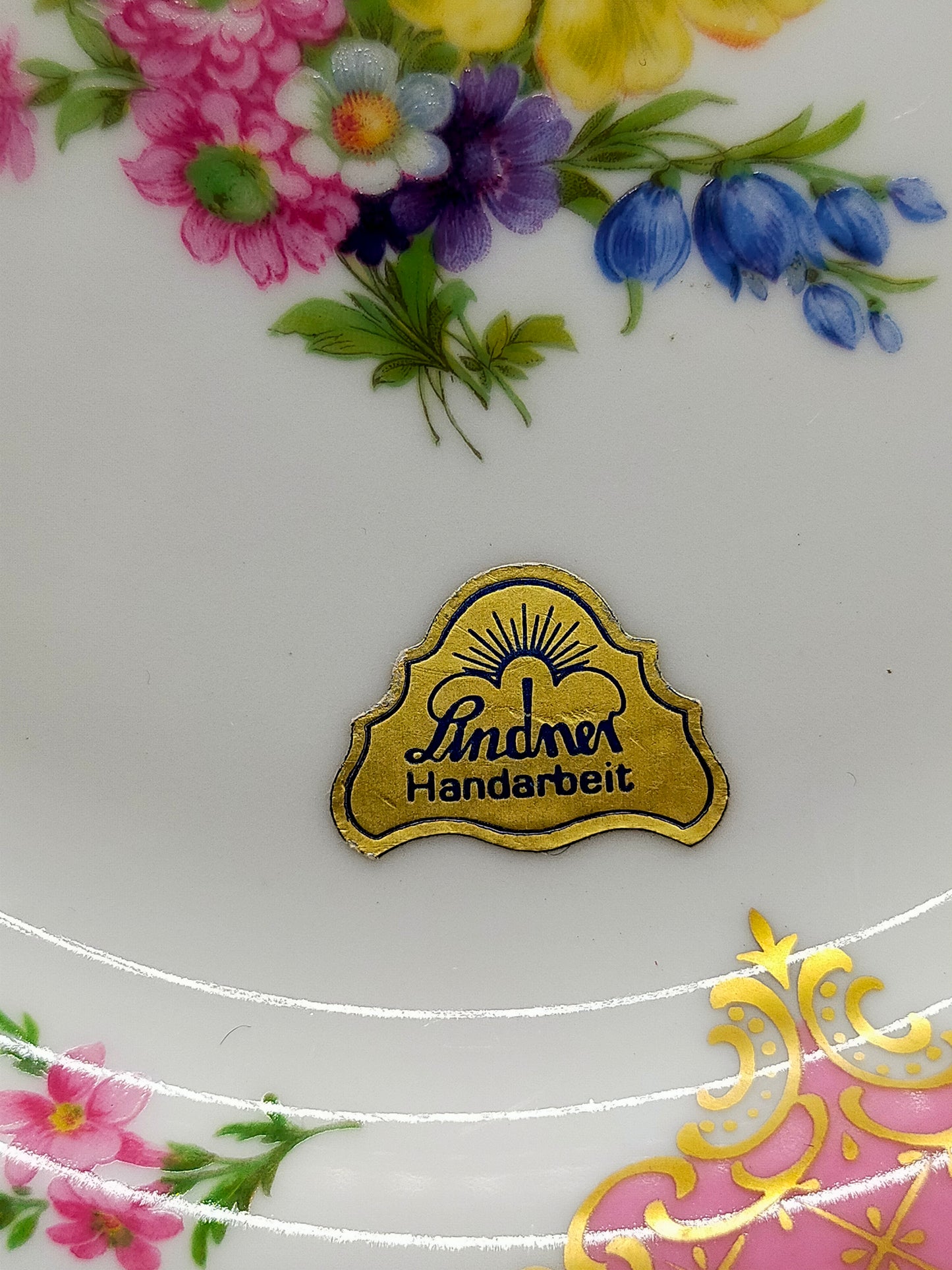 Lindner Kueps Bavaria Prinzess Porzellan Schale – Blumen & Golddekor