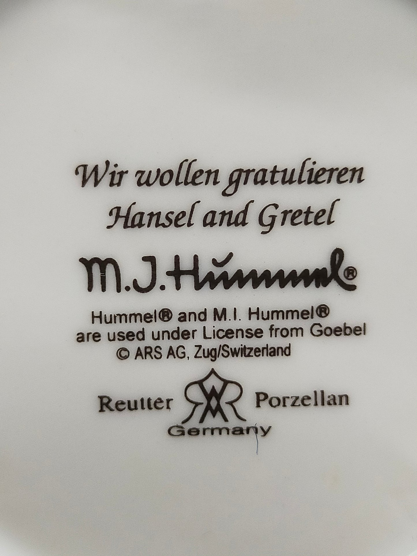 Reutter Porzellan Hummel Schale Wir wollen gratulieren Durchbruch