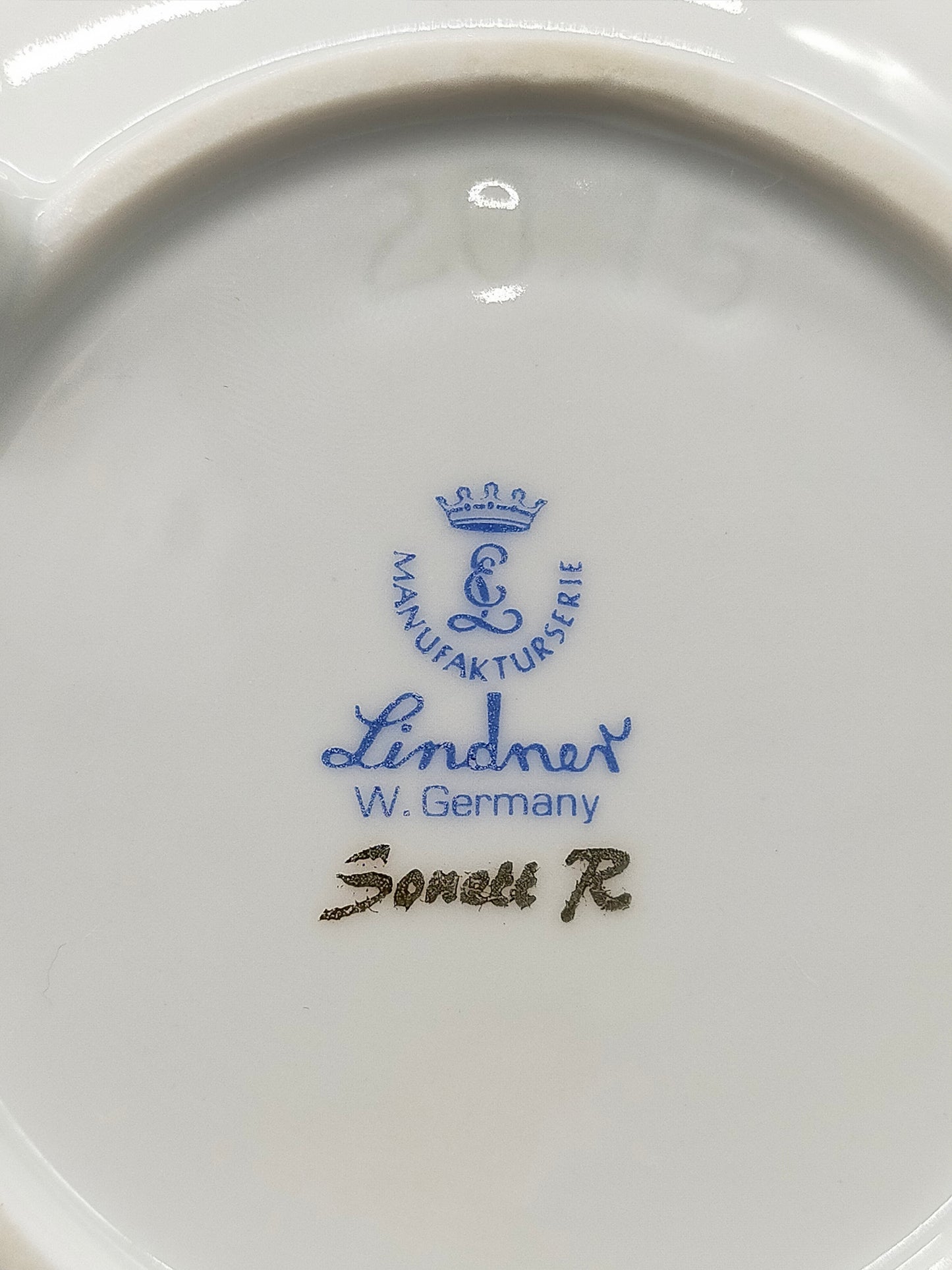 Edle Lindner Porzellanschale Sonett R Rosa Blumen & Goldrand