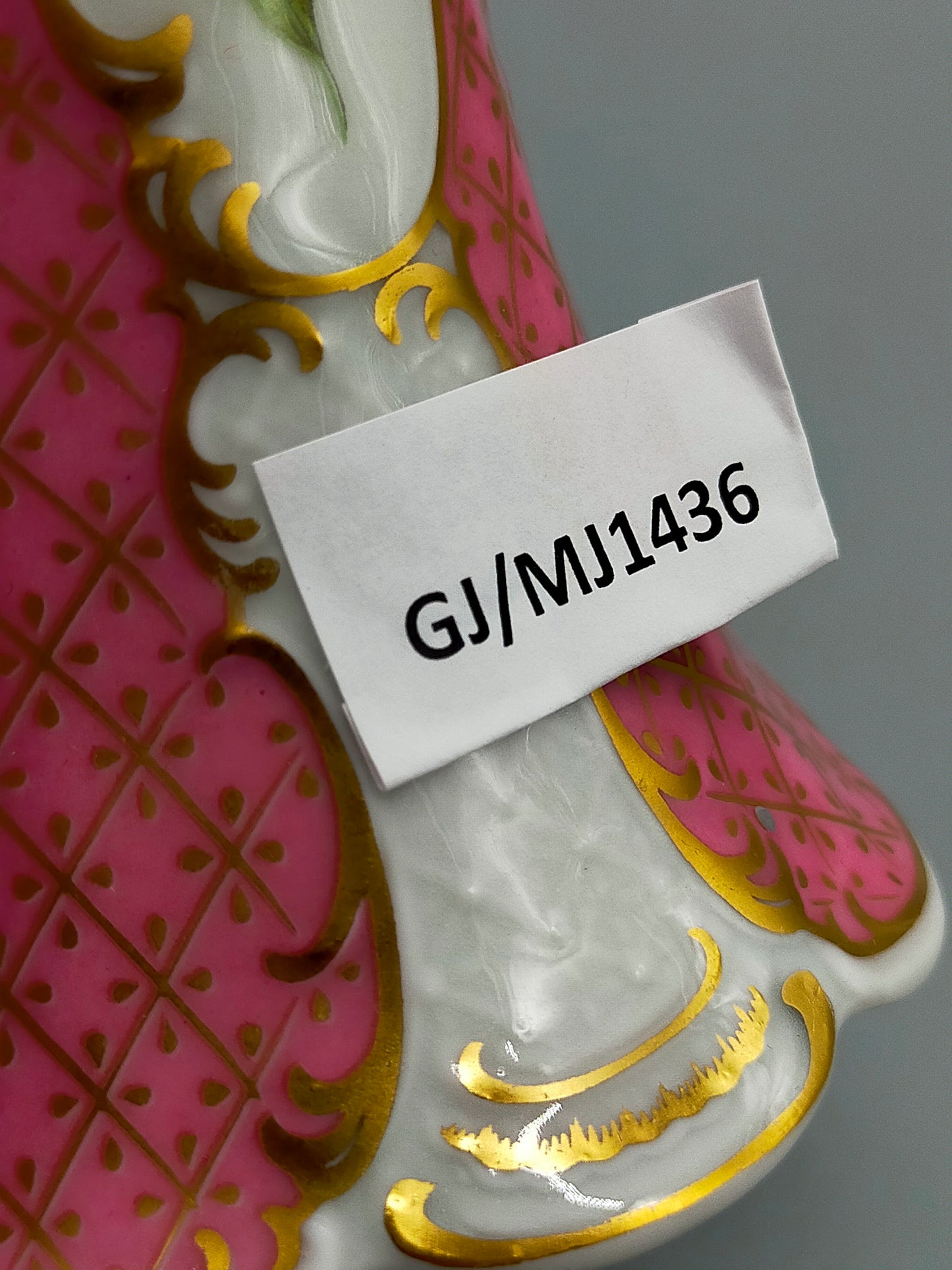 Lindner Kueps Bavaria Porzellan Vase Prinzess rosé mit Goldstaffage