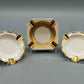 Edles Porzellan-Aschenbecher Set – Bavaria Golddekor (3 Stk.)