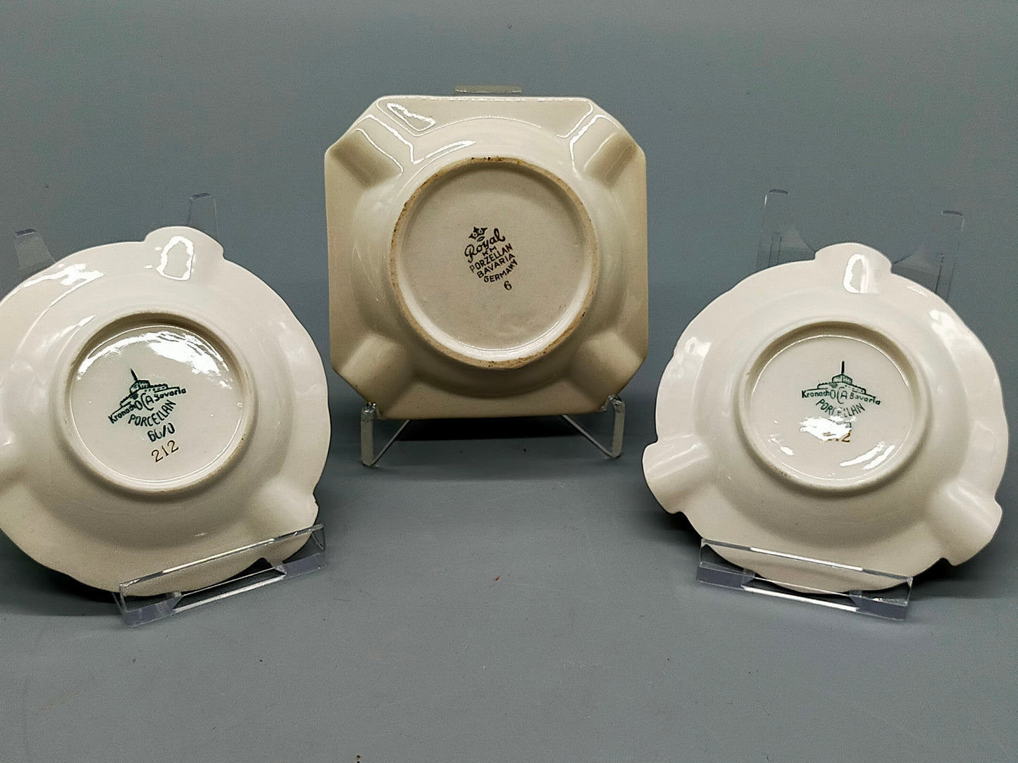 Edles Porzellan-Aschenbecher Set – Bavaria Golddekor (3 Stk.)