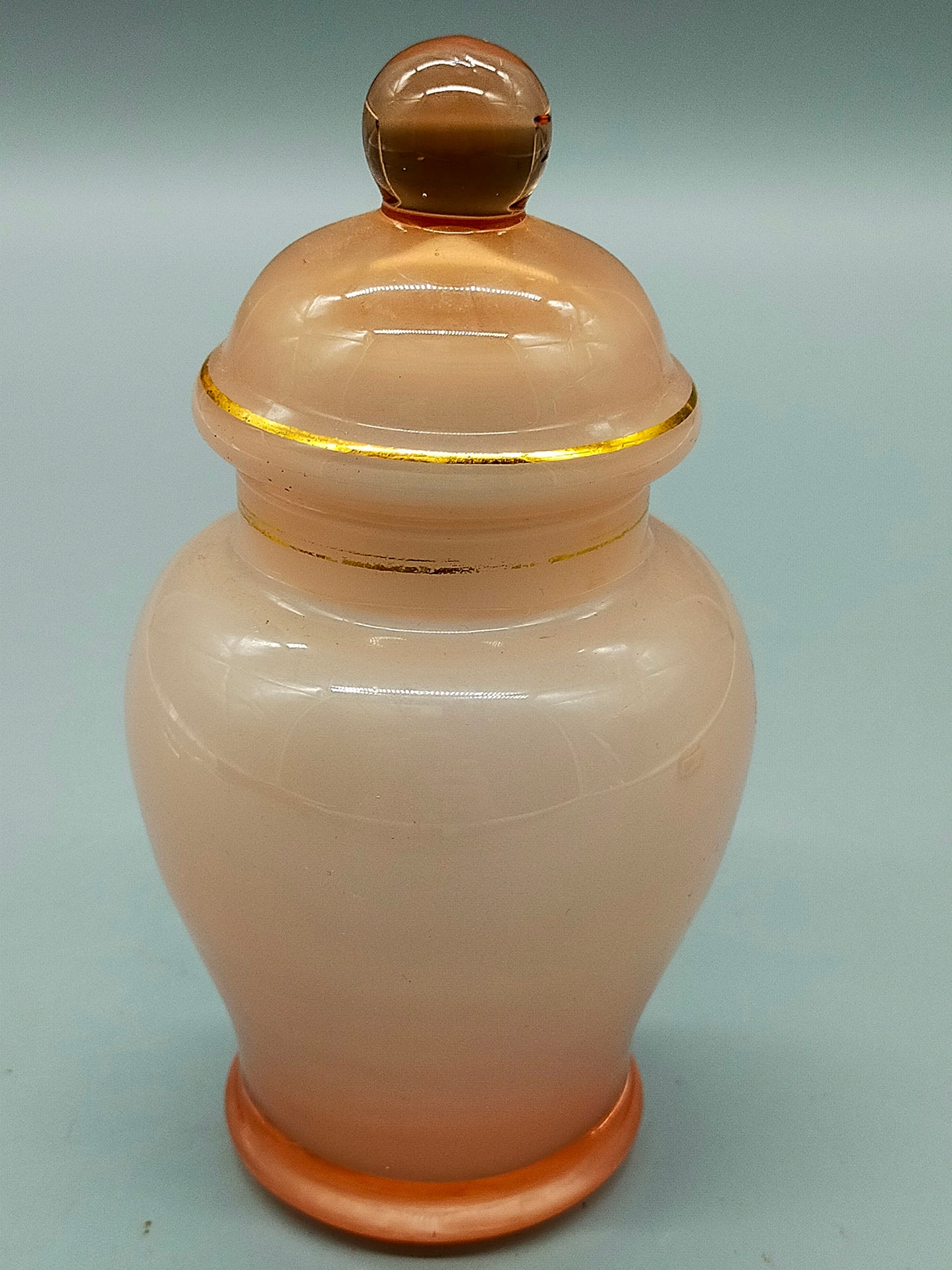 Italienische Satinierte Glasdose mit Deckel & Kirschblüten aus Italy