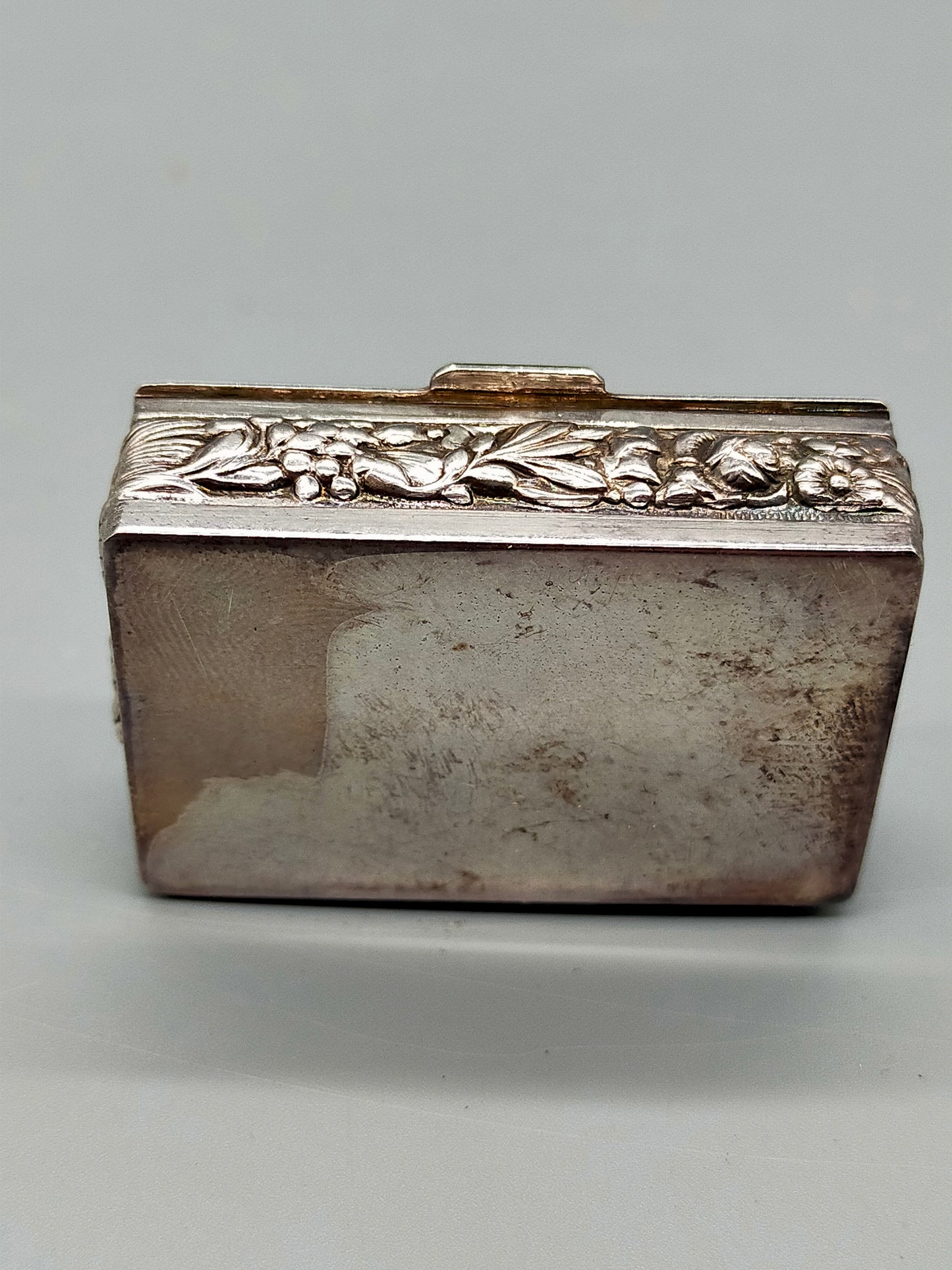 Edle 925 Silber Dose mit Vogelmotiv Antike Schatulle Vergoldet