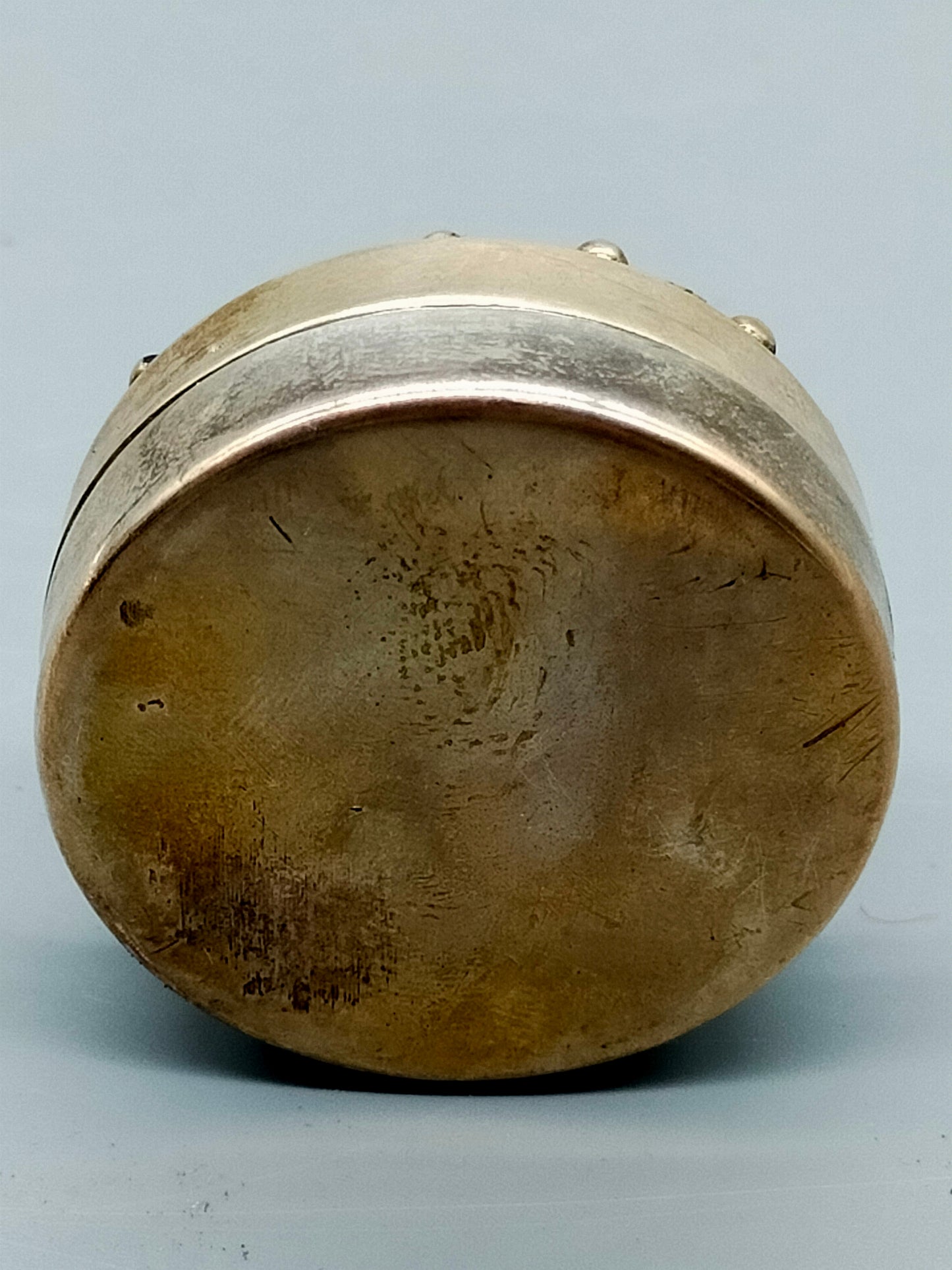 Edle 925 Silber Dose mit Perlmutt Inlay & Emaille – Pillendose