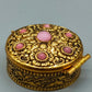 Edle Vintage Silber Pillendose mit Rosa Steinen – Elegante Schatulle