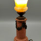Antike Tischlampe Neoklassizismus Säule mit Glas Schirm