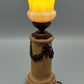 Klassische Säulentischlampe Antik-Stil mit Blütengirlande