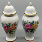 2-tlg. Gerold Porzellan Deckelvasen-Set Handbemalt mit Blumenmuster