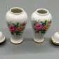 2-tlg. Gerold Porzellan Deckelvasen-Set Handbemalt mit Blumenmuster