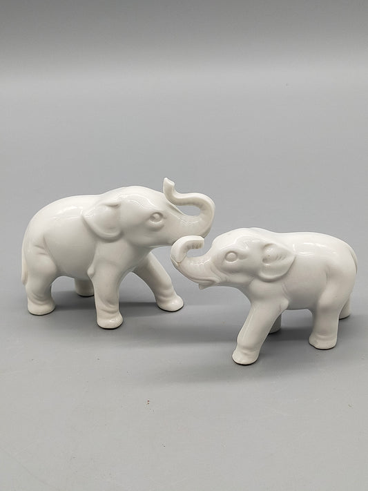 Zwei Elefanten Figuren aus Wagner & Apel Deko Porzellanfiguren Set