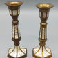 Elegante Messing Kerzenständer mit Perlmutt – 2er Set Tischleuchter