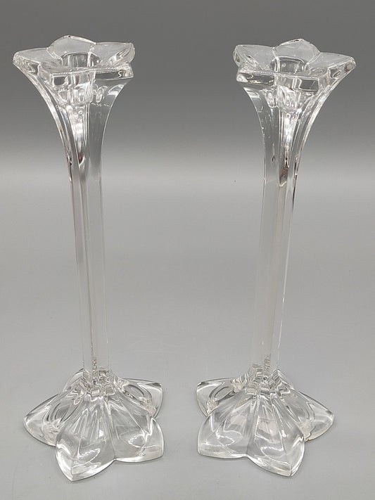Elegantes Kerzenständer 2er Set Transparentes Kristallglas