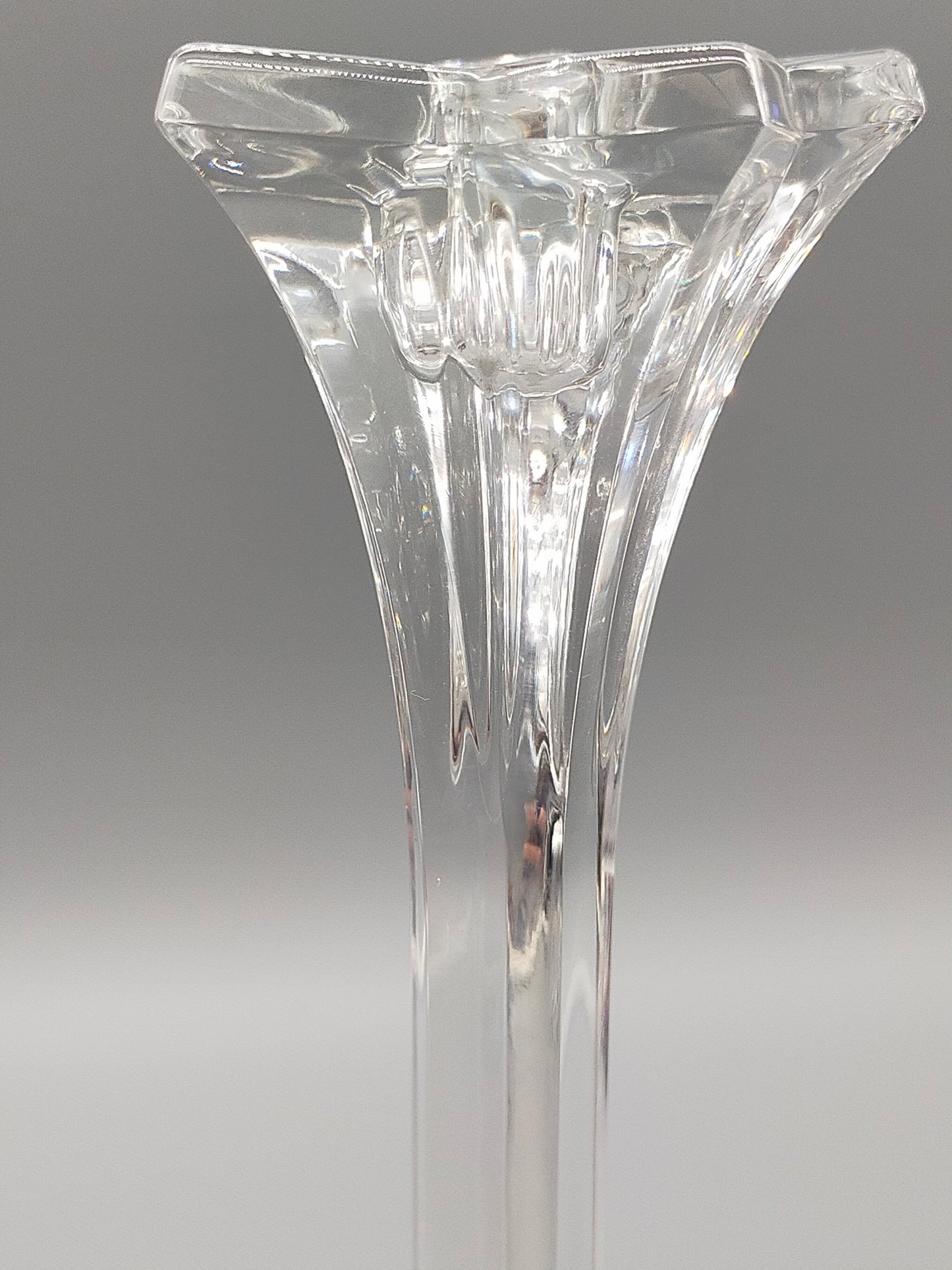 Elegantes Kerzenständer 2er Set Transparentes Kristallglas
