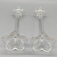Elegantes Kerzenständer 2er Set Transparentes Kristallglas