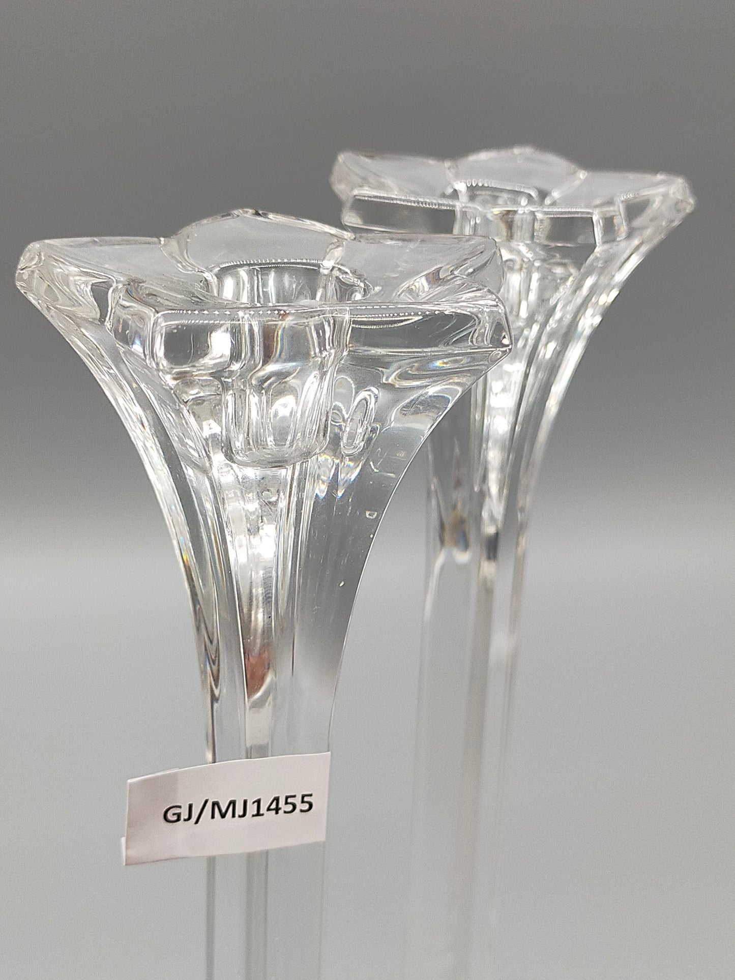 Elegantes Kerzenständer 2er Set Transparentes Kristallglas