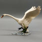 Elegante Hutschenreuther Porzellanfigur Einfallender Schwan Kunstabteilung