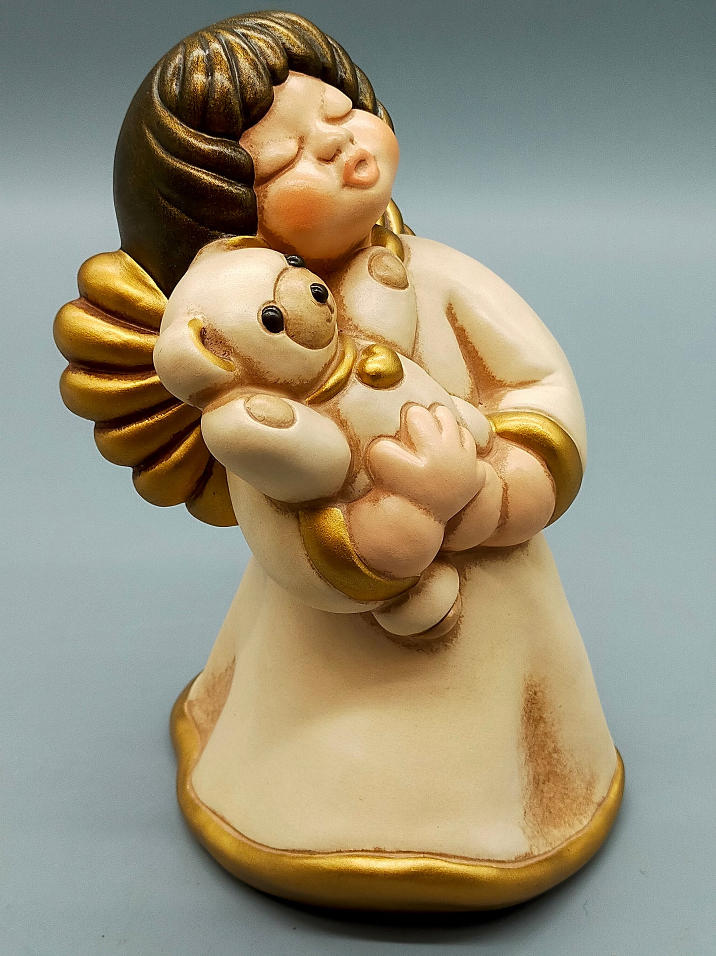 Original Thun Bozner Engel Figur mit Teddybär – Keramik