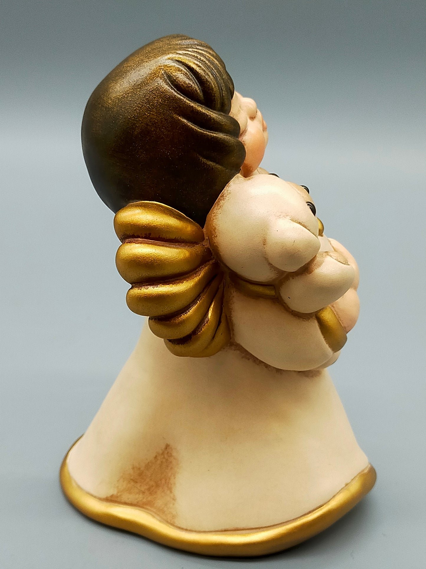 Original Thun Bozner Engel Figur mit Teddybär – Keramik