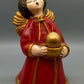 Original Bozener Engel XL THUN Keramikfigur Engel Rot Gold mit Kerze
