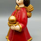 Original Bozener Engel XL THUN Keramikfigur Engel Rot Gold mit Kerze