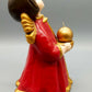 Original Bozener Engel XL THUN Keramikfigur Engel Rot Gold mit Kerze