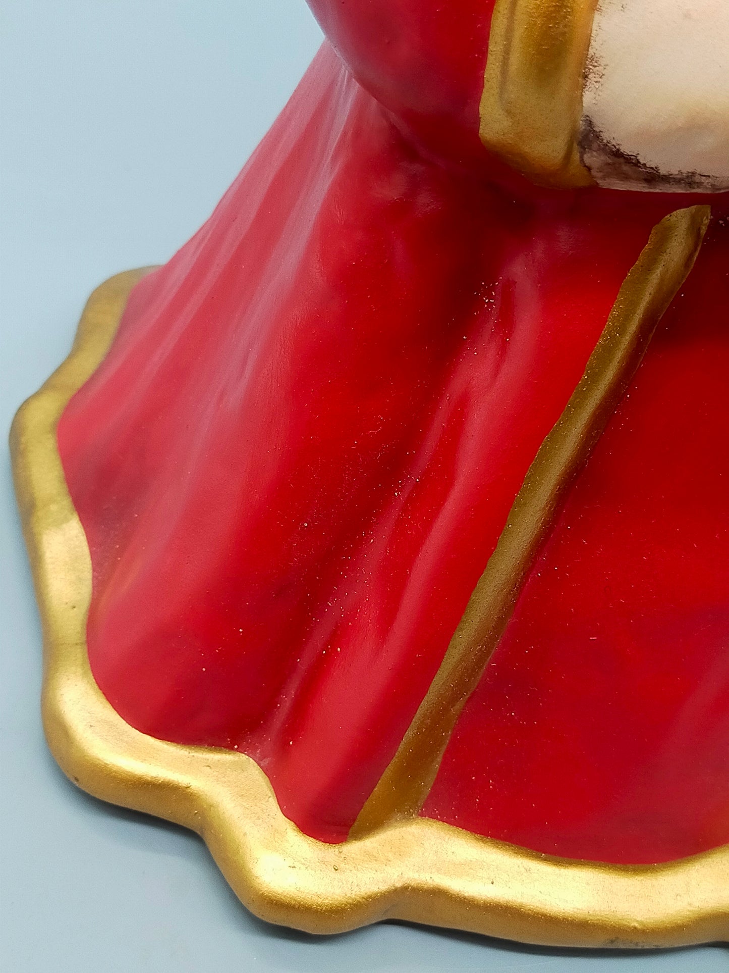 Original Bozener Engel XL THUN Keramikfigur Engel Rot Gold mit Kerze