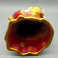 Original Bozener Engel XL THUN Keramikfigur Engel Rot Gold mit Kerze