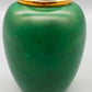 Elegante grüne Keramik Vase mit Goldrand – Stilvolle Tischdekoration