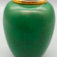 Elegante grüne Keramik Vase mit Goldrand – Stilvolle Tischdekoration